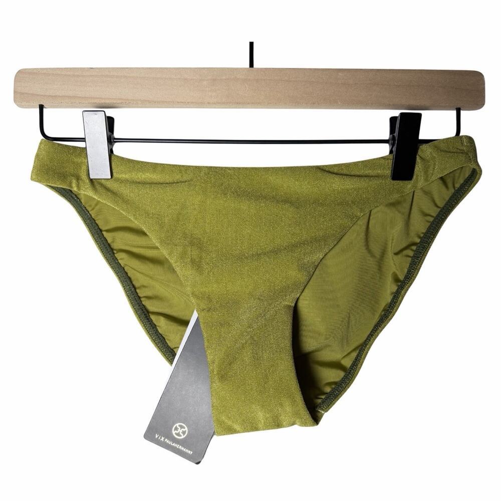 Vix Paula Hermanny Green Shimmer Bikini Bottoms Size S